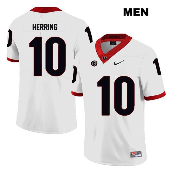 Georgia Bulldogs Men's Malik Herring #10 NCAA Legend Authentic White Nike Stitched College Football Jersey JXL6056OH